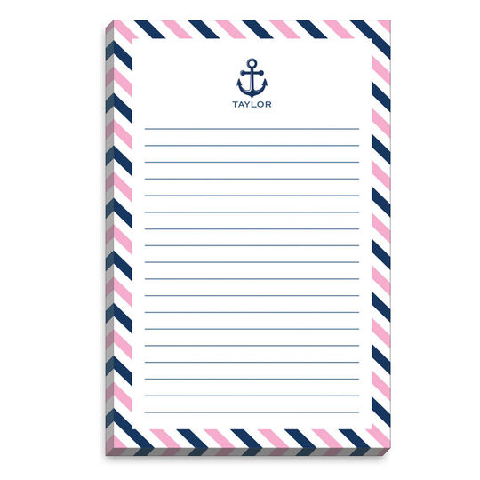 Pink Nautical Anchor Notepads